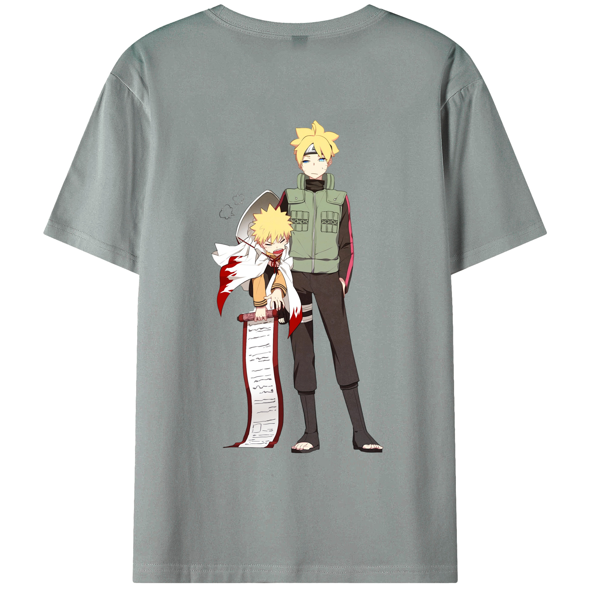 （画像用） NARUTO -ナルト- 波風 ミナト Namikaze Minato 綿100％ メンズ半袖Tシャツ（バックプリント） 通気性